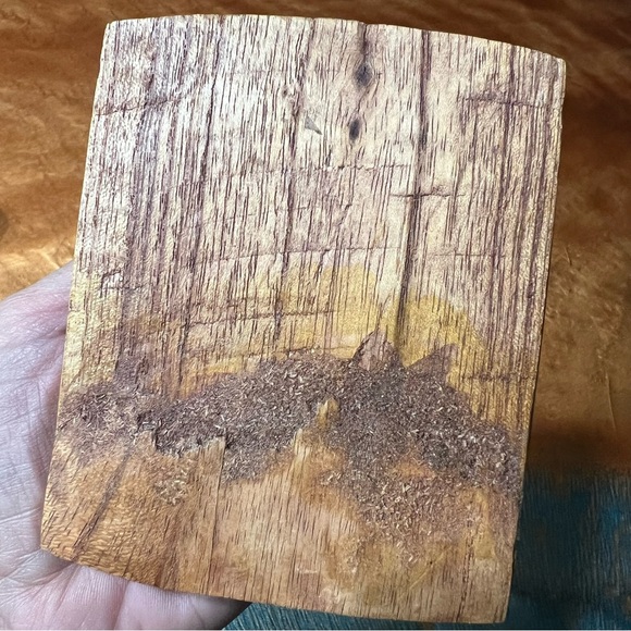 Vintage Handcarved Wooden totem abalone shell inlay statue PNW - Picture 9 of 11